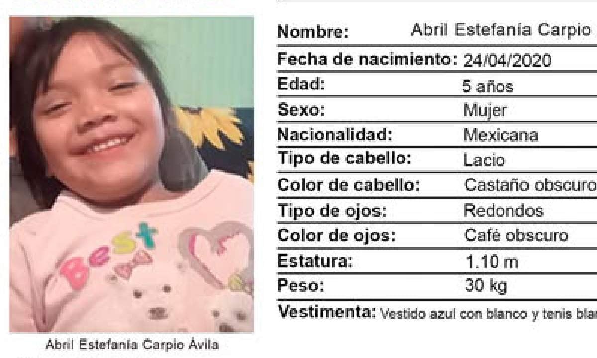 Familia sufre angustia: Desaparece Abril Estefanía Carpio Ávila de 5 años, en León