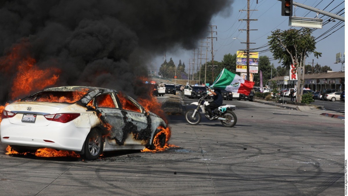 Acusa Estados Unidos a Sheinbaum de la violencia en Los Ángeles