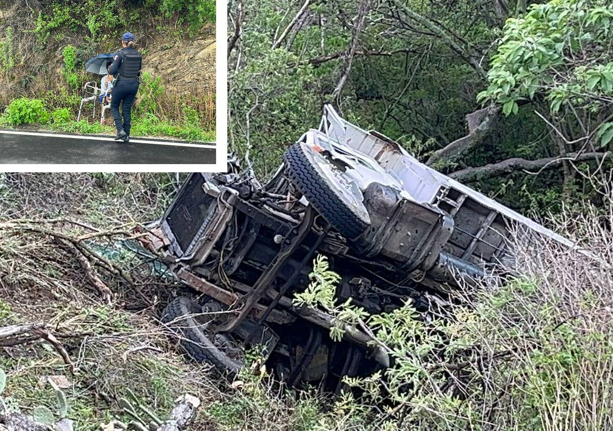 Chofer cae en un barranco de 30 metros y pide ayuda arrastrándose entre los nopales 