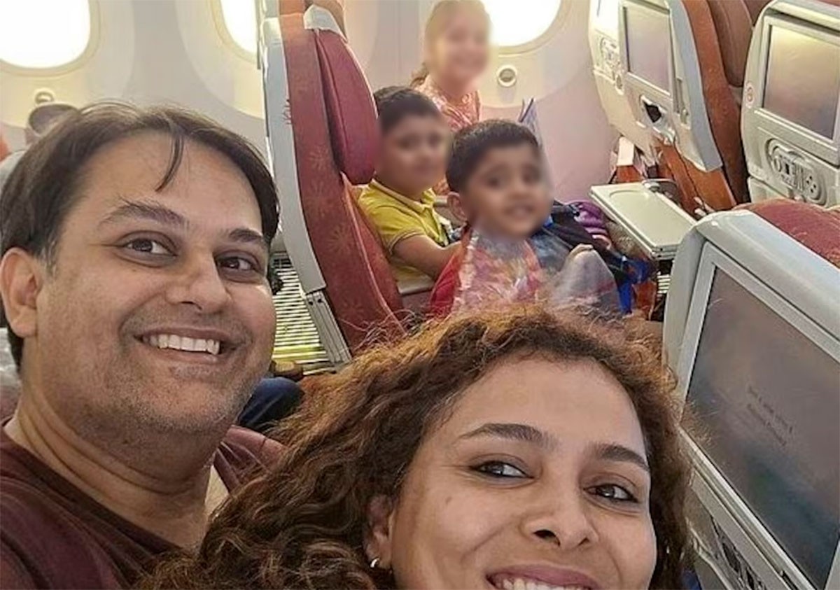 Fue su última selfie: familia muere en accidente aéreo en India cuando se mudaban a Londres