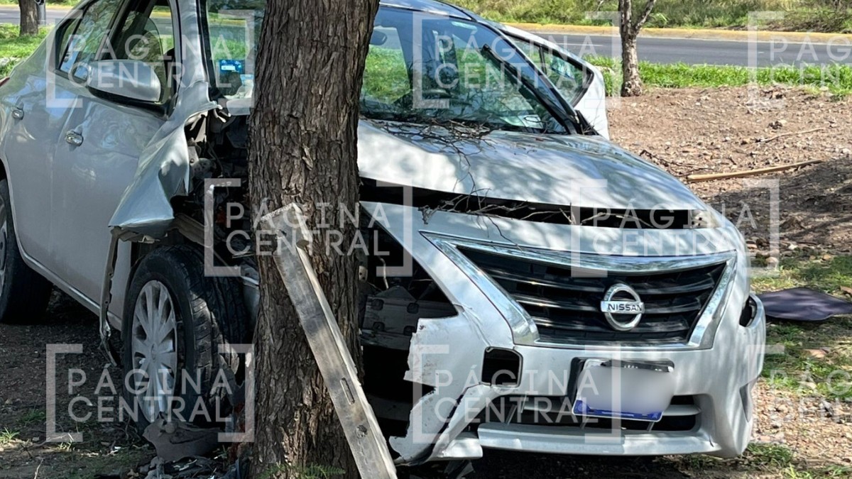 Mecánico llevaba auto al taller cuando falló la dirección hidráulica y se fue contra árbol
