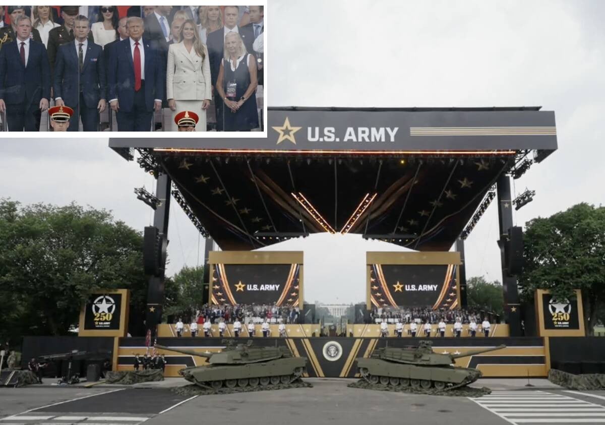 Celebra Trump desfile militar en medio de protestas 