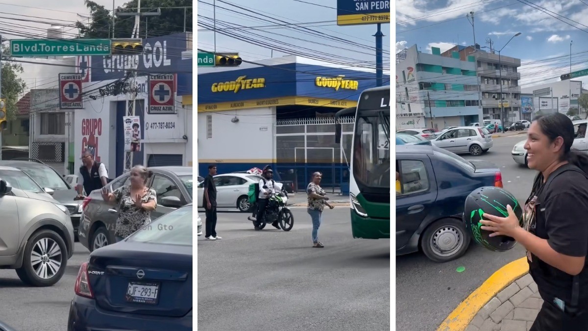 ¡Héroes sin capa! Mujer y jóvenes se convierten en tránsitos en peligroso crucero de León
