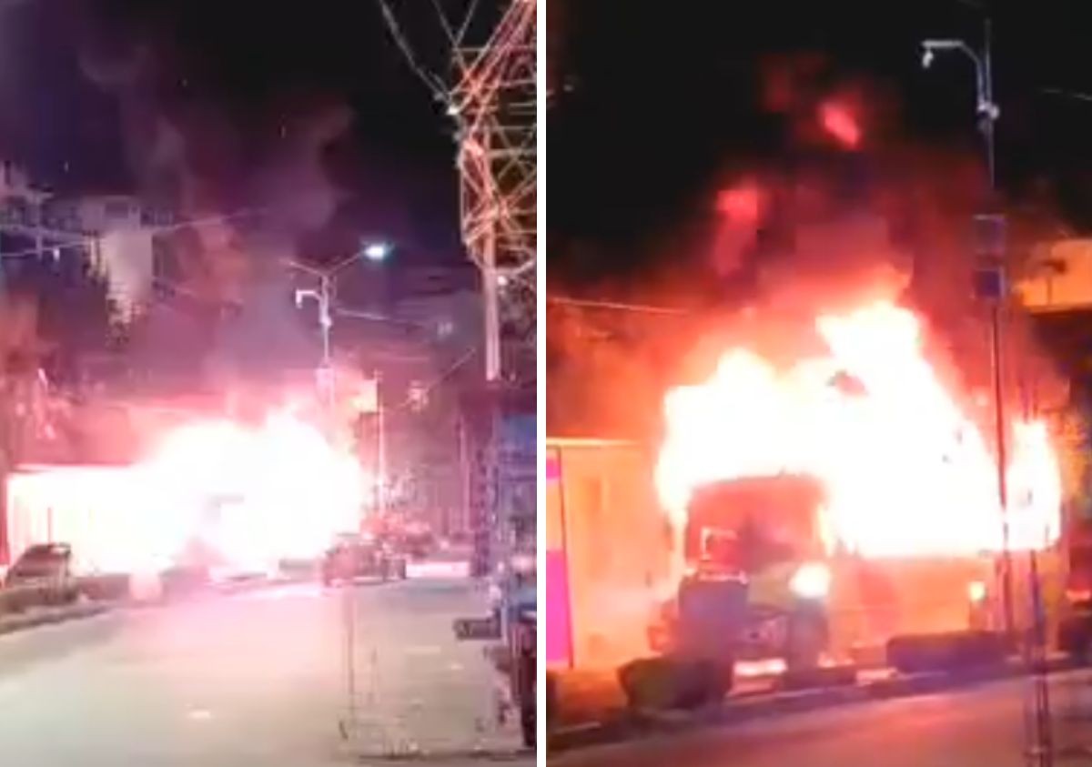 VIDEO No tuvieron piedad: Sicarios prenden fuego a camión y 5 personas son calcinadas