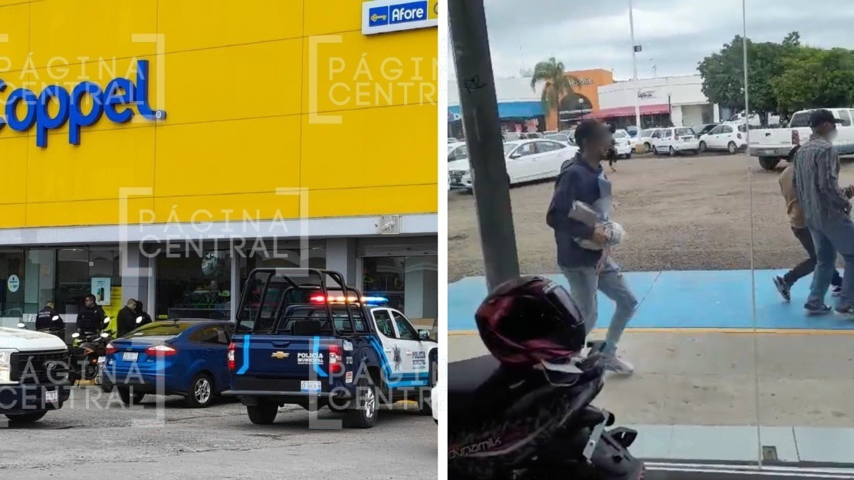 Asaltan camión de valores en plaza, golpean a custodios y corren con las bolsas de dinero