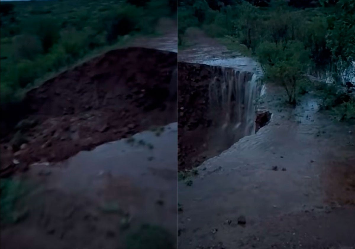 VIDEO “¡Ámonos, qué esperanzas!” Graban la presa desgajándose antes de que se reventara