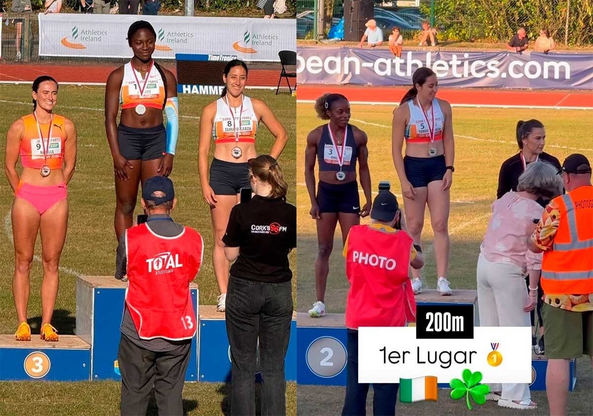 VIDEO La velocista leonesa Cecilia Tamayo conquista Irlanda con oro y plata