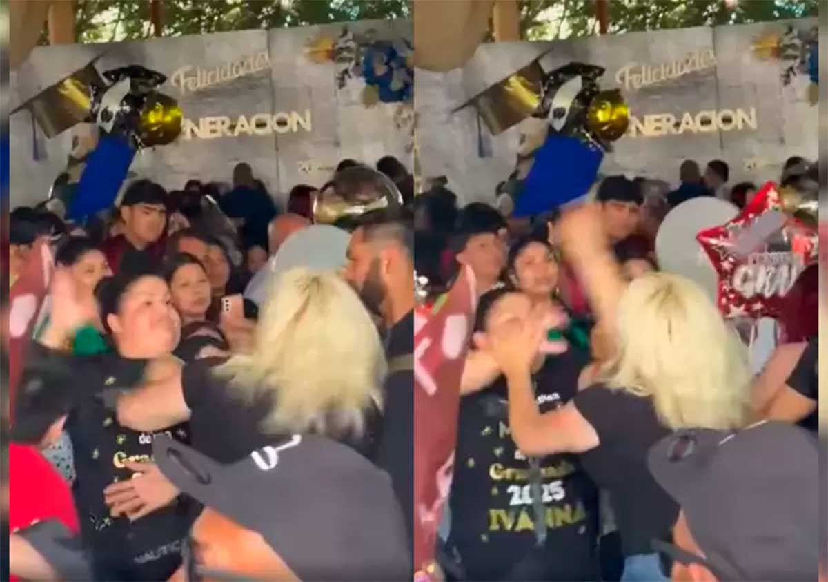 VIDEO Graduación de estudiantes de secundaria termina con pelea entre mamás
