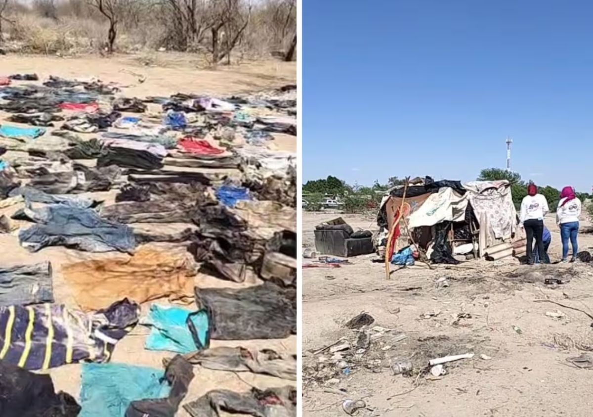 Hallan restos y 200 prendas en narcocampamento en Sonora