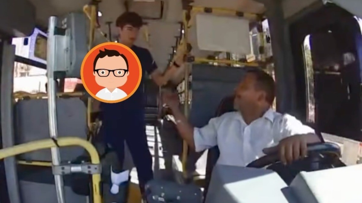 VIDEO Joven exige a chofer de camión que lo baje en lugar prohibido, se niega y pasa esto