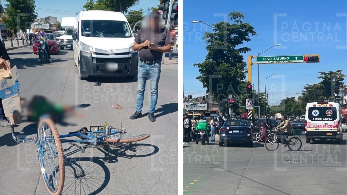 Abuelito iba en su bicicleta, cruzó el bulevar sin fijarse y lo atropelló una camioneta
