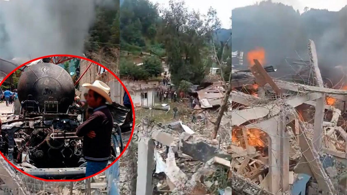 VIDEO Pipa de gas explota mientras abastecía a ferretería y arrasa con 12 viviendas