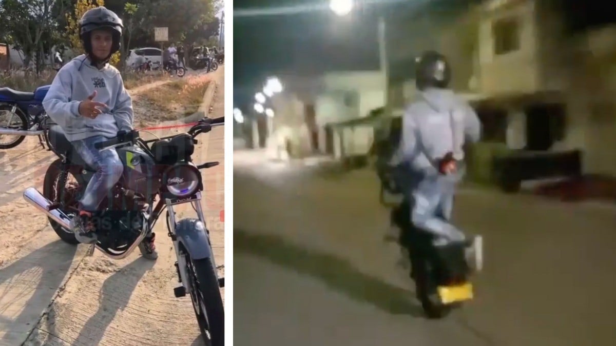 VIDEO Joven hace un ‘caballito’ en su moto, pierde el control y muere al chocar con poste