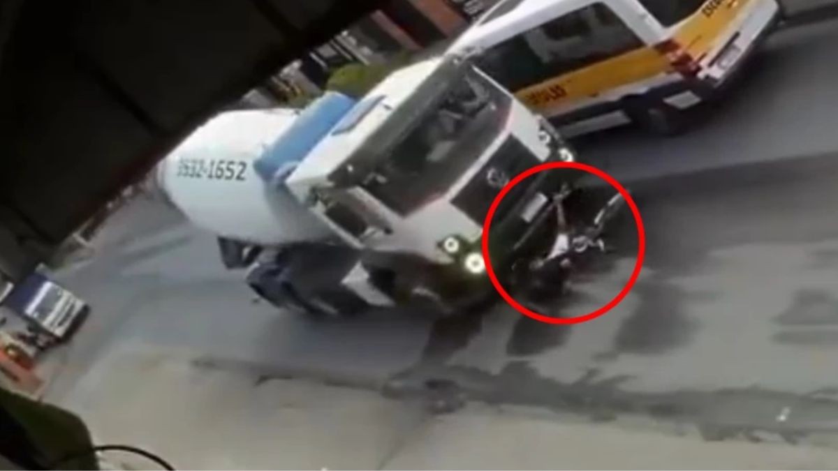 VIDEO Perdió el control: Muere menor al caer de su bici y ser aplastado por camión