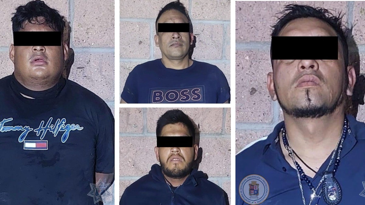 Policía hace el alto a camioneta sin placas y caen a delincuentes con poderoso arsenal