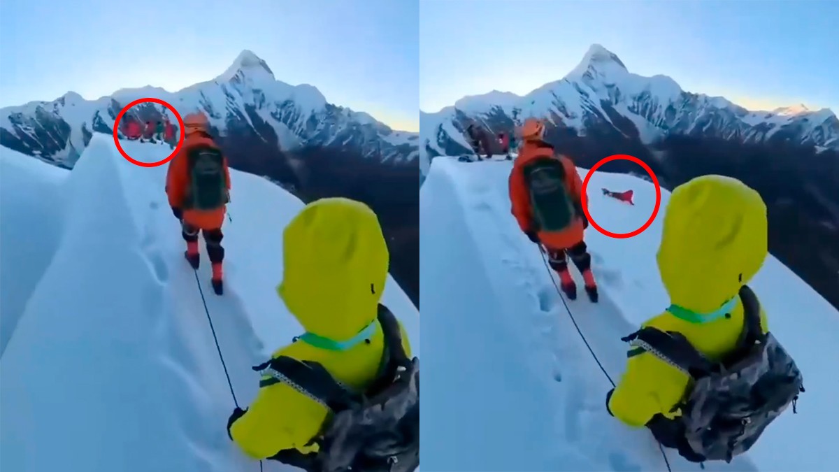VIDEO Una selfie le costó la vida: alpinista cae de la montaña al soltarse de la cuerda