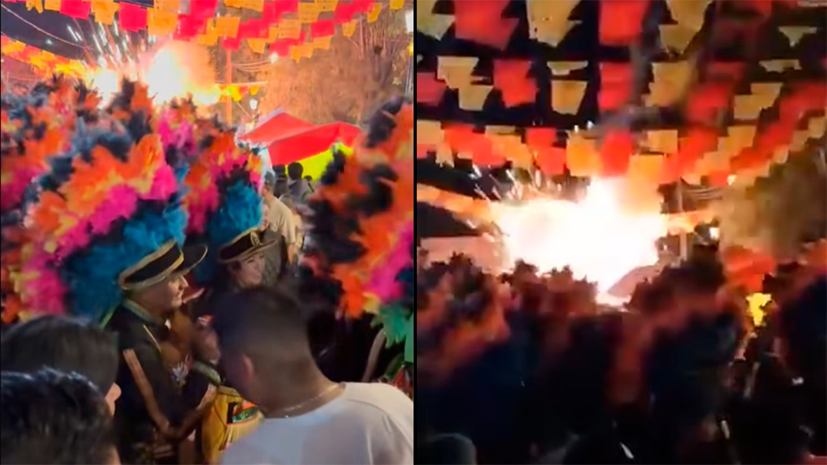 VIDEO Estalla pirotecnia durante fiesta a San Miguel Arcángel, al menos hay 10 heridos