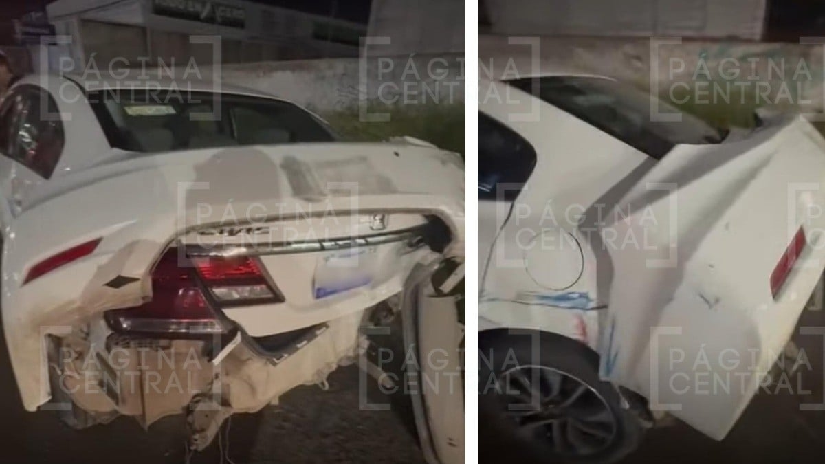 Tráiler choca a sedán, lo hace dar varias vueltas y chocar contra la contención