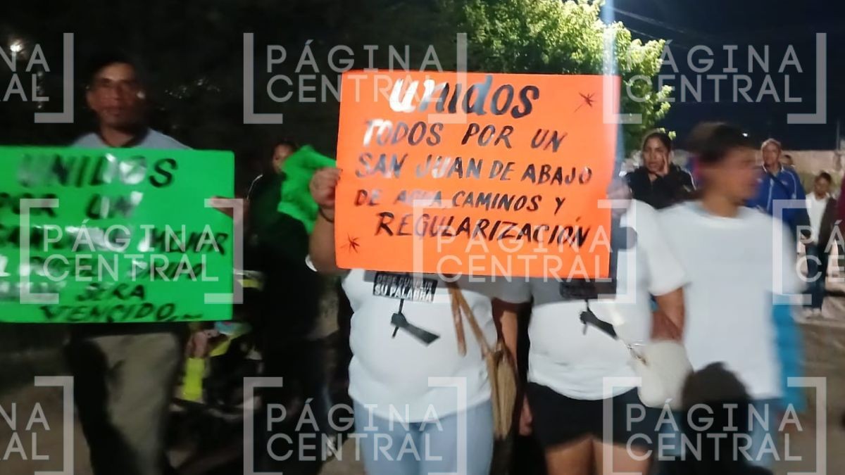 VIDEO Vecinos de San Juan de Abajo realizan marcha para exigir regularización de terrenos