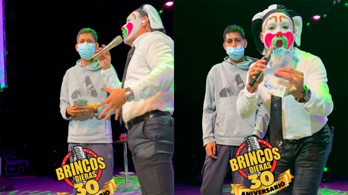 VIDEO Brincos Dieras realiza colecta en pleno show para un papá con insuficiencia renal