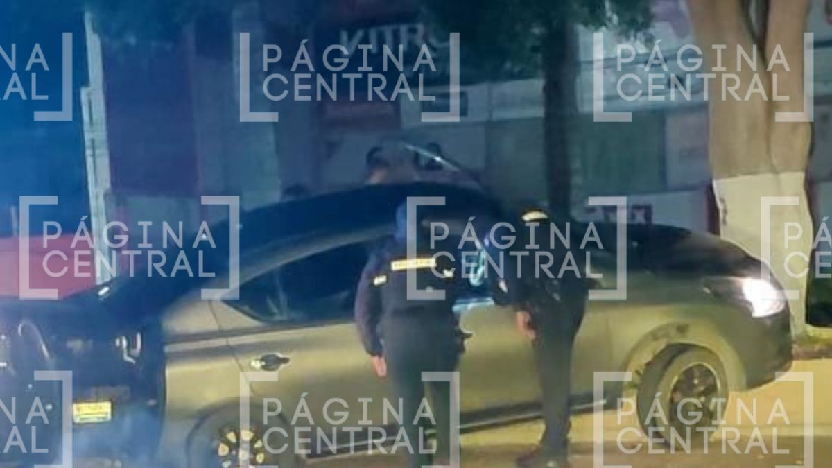 Quedó encima de jardinera: Conductor es detenido tras chocar 