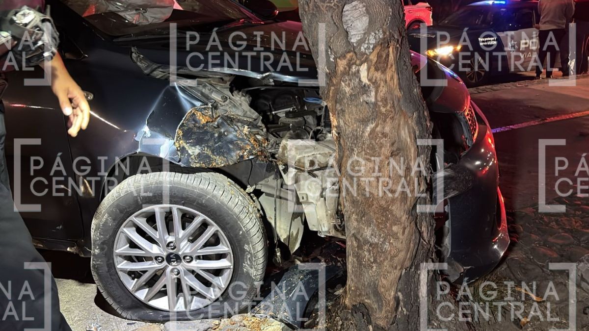 Iba a exceso de velocidad: Conductor pierde el control y choca contra árbol 