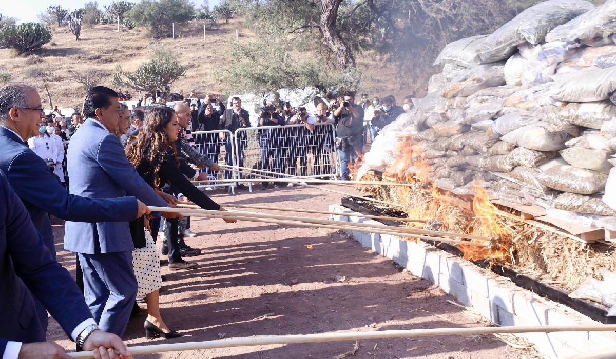 Así destruyeron en Guanajuato 700 kilos de droga y armas utilizadas para delinquir 