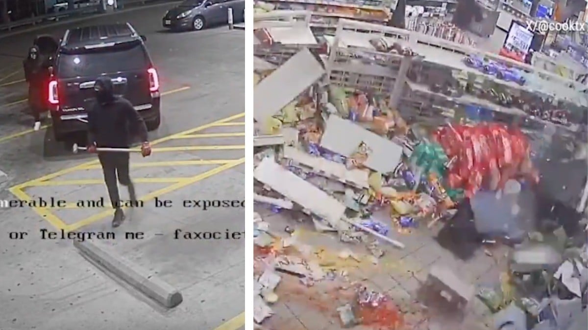 VIDEO Encapuchados llegan a tienda y arrancan el cajero automático, todo quedó destruido