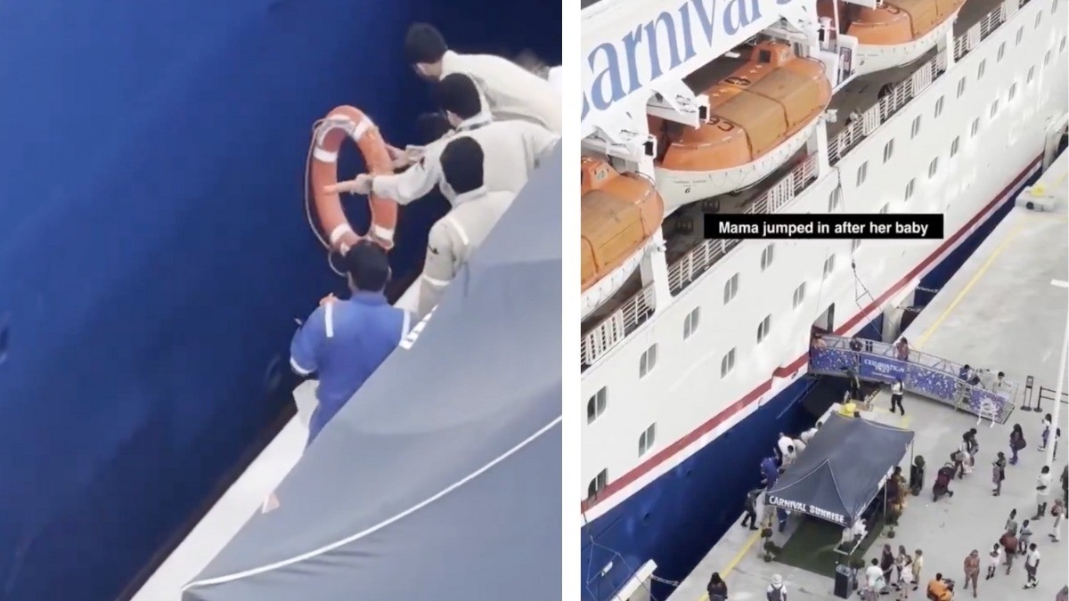 VIDEO Niña cae al mar en un muelle y su mamá se avienta para salvarla; esto pasó