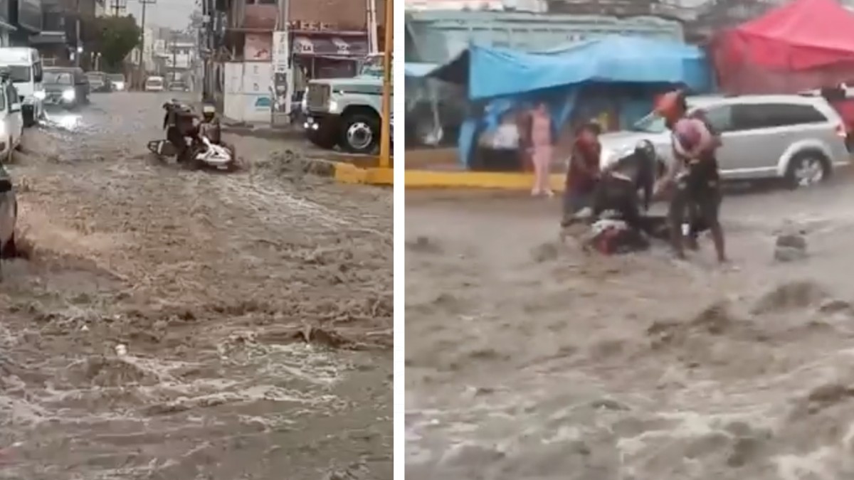 Familia arrastrada por lluvia Edomex: Iba en moto con un niño