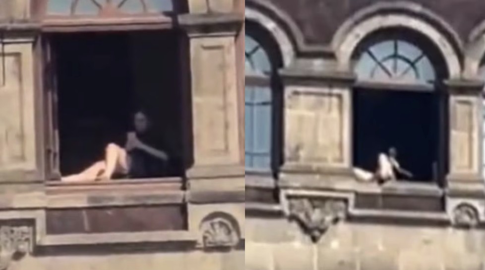 ¿Es real? Polémica en redes por video de mujer asoleándose en Palacio Nacional