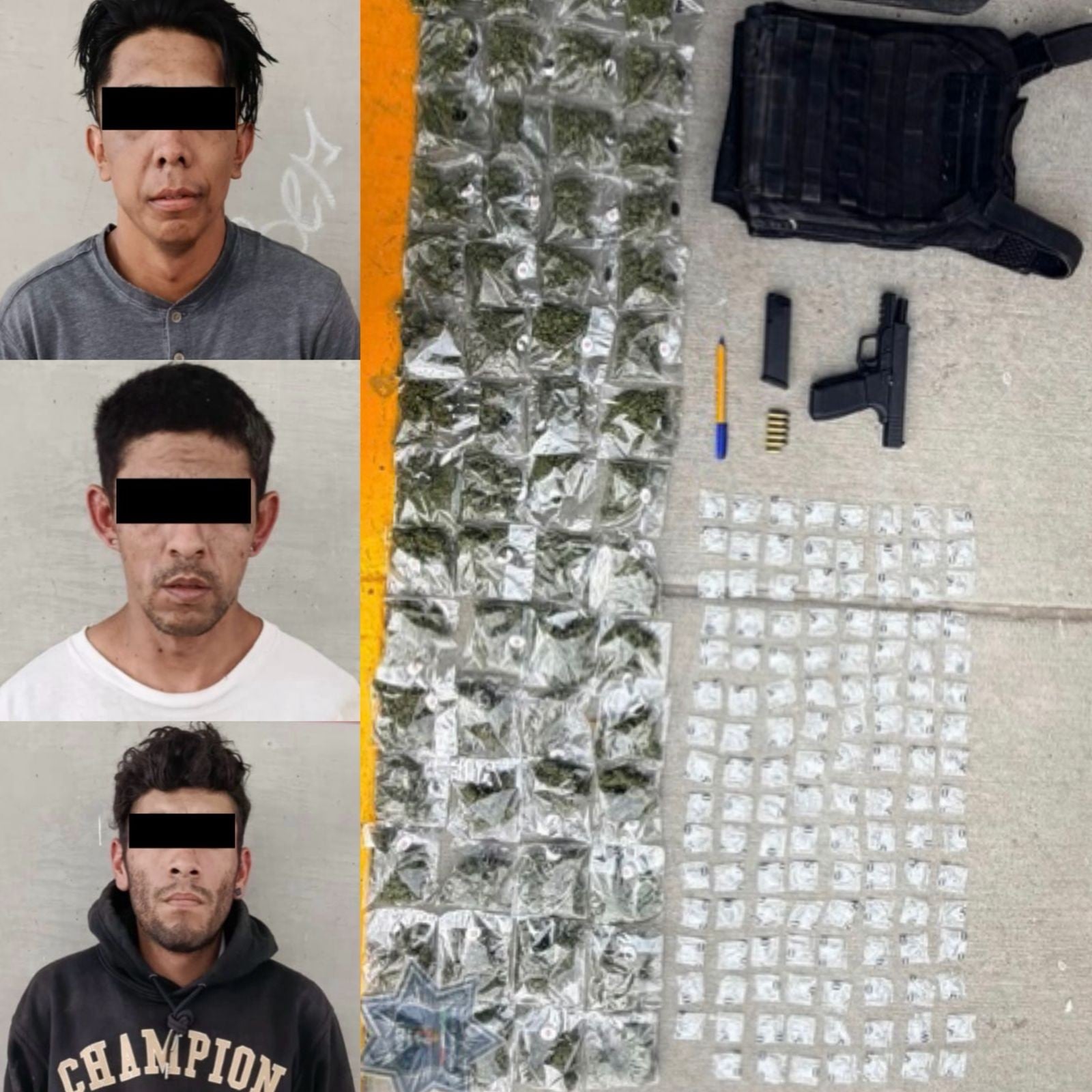¡Caen tres! Detenidos en El Yacimiento con armas, drogas y efectivo