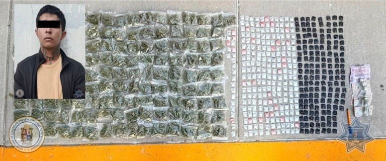 Detienen a presunto distribuidor y aseguran más de 500 dosis de droga en León
