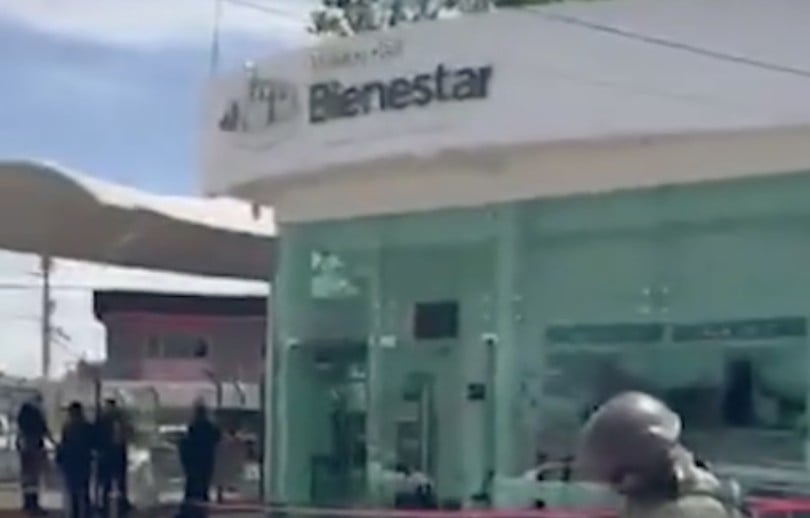 Dispara contra Banco del Bienestar, presuntamente, por