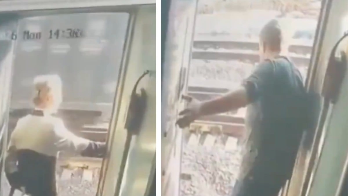 VIDEO Pasajero ebrio empujó a trabajadora a las vías del tren porque no lo dejó fumar