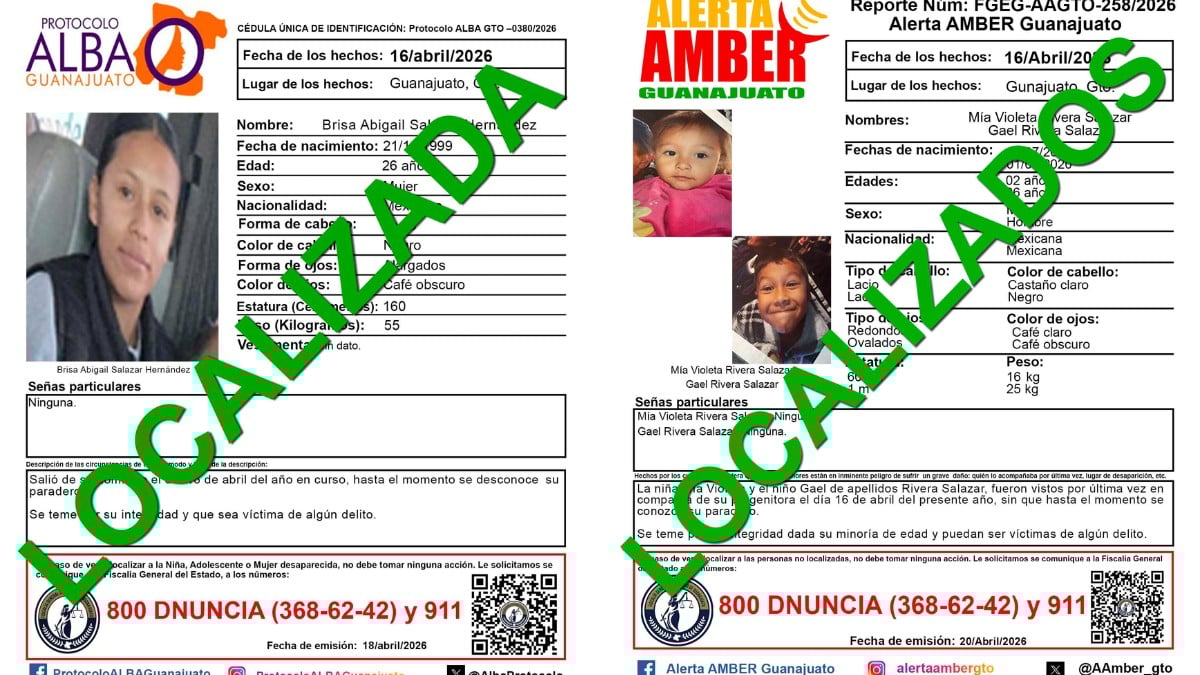 ¡Localizados! Confirman el hallazgo de la madre y sus hijos desaparecidos en Guanajuato