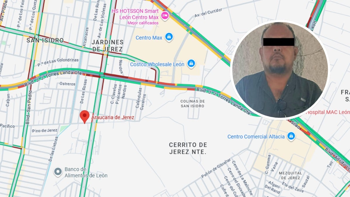 Conductor amenaza a un hombre con un arma de fuego en León; lo detienen tras persecución