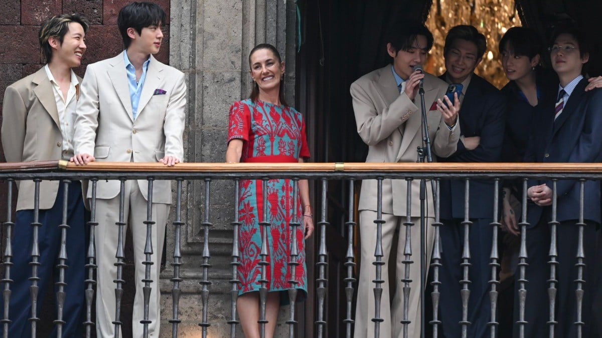 Esta histórica foto de BTS con Claudia Sheinbaum en el Palacio Nacional ¡sacude las redes!
