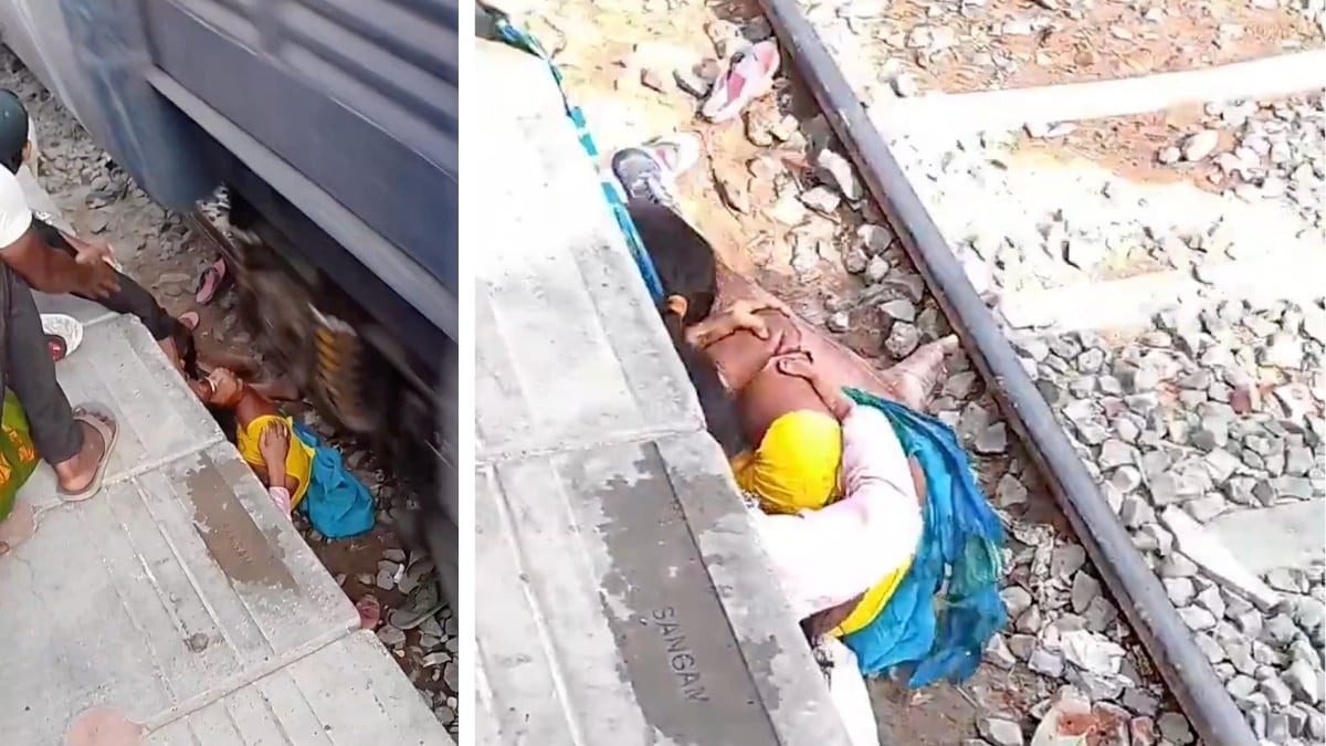 VIDEO ¡Impactantes imágenes! Niños caen a las vías y mamá los protege como escudo humano