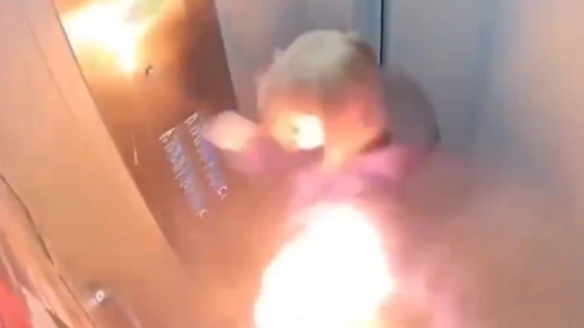 VIDEO ¡Momentos de terror! Escuchó una explosión y luego quedó atrapada