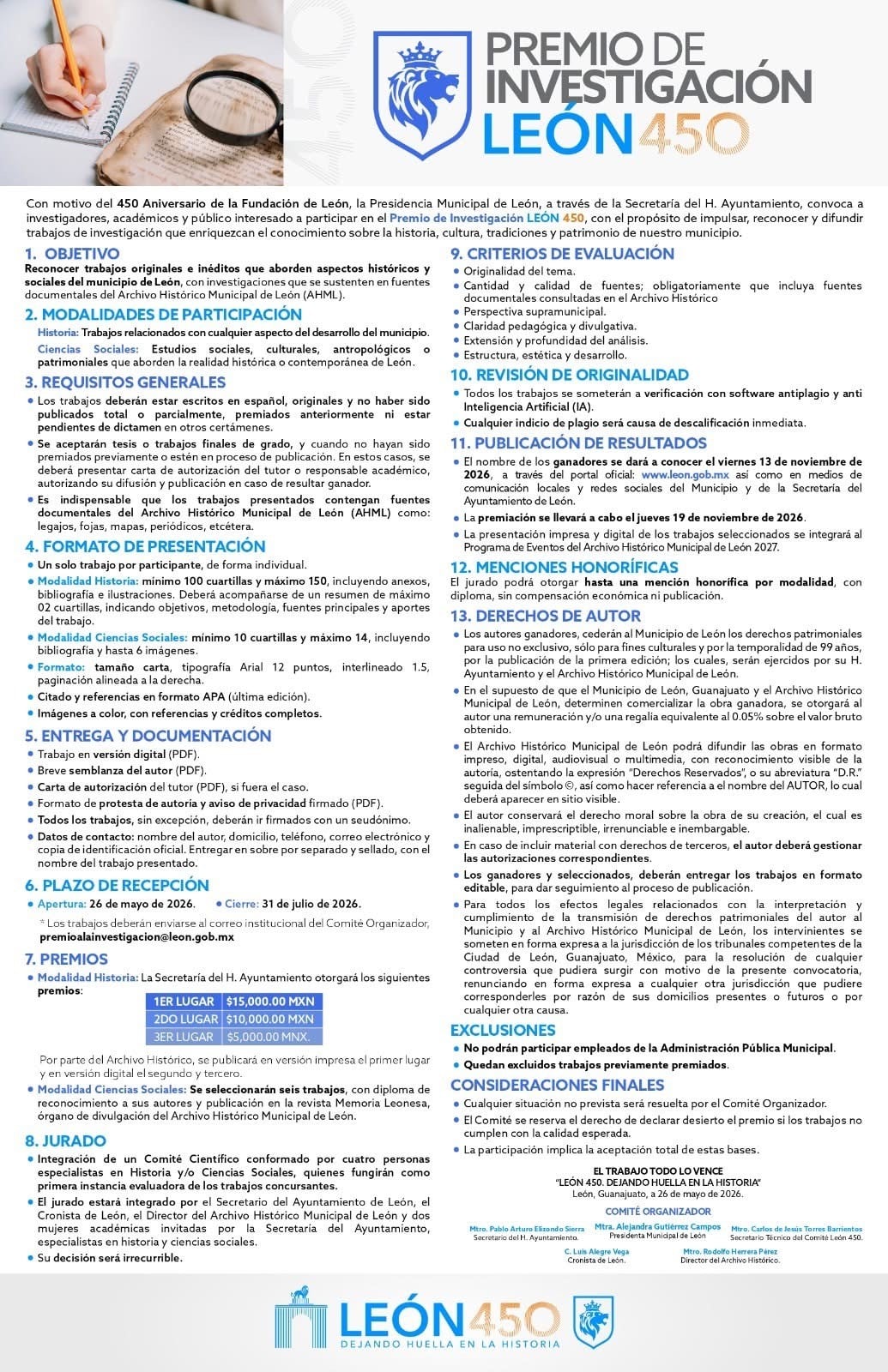 Premio de Investigación León 450