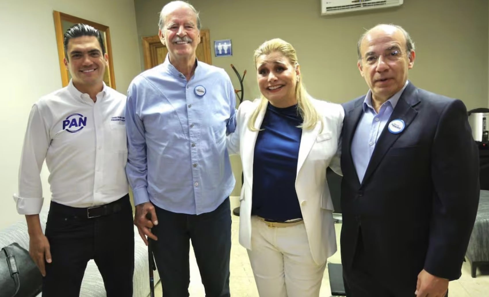 Arma PAN mitin de apoyo a Maru; acuden Fox y Calderón