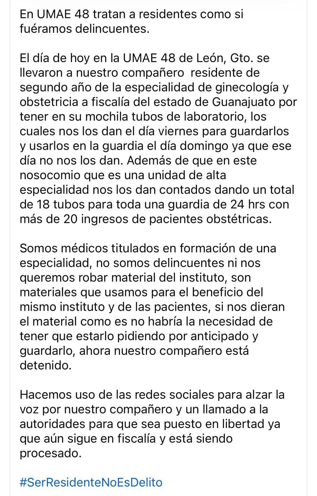Manifestación UMAE 48 León