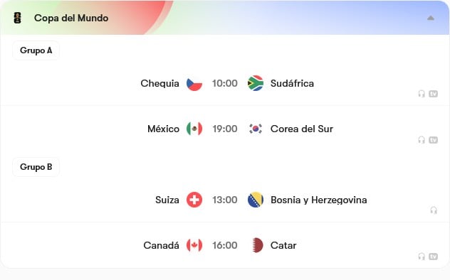 Partidos del Mundial
