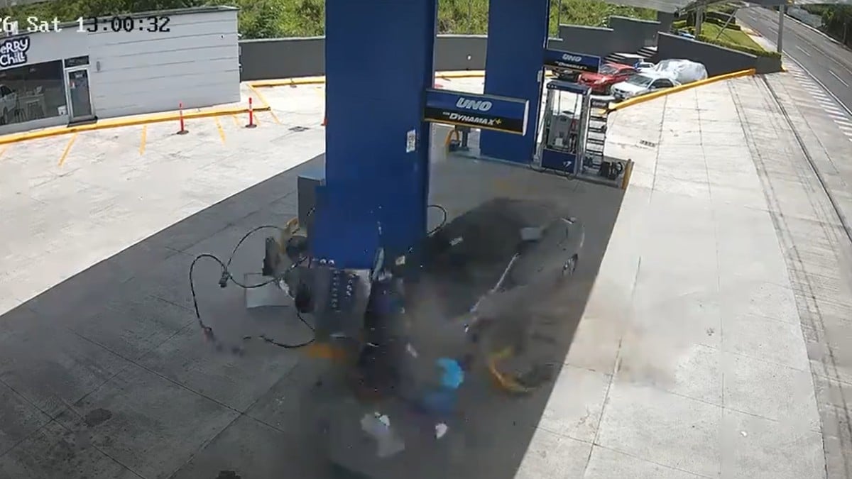 Choque en gasolinera