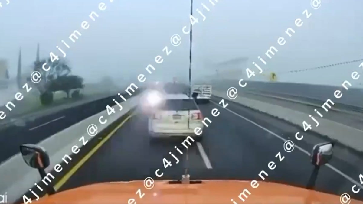 VIDEO ¡Los quisieron detener a balazos! Captan intento de asalto a traileros en Celaya
