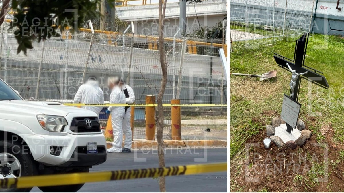 Despiden a Víctor con una cruz en el sitio de su accidente; piden esclarecer el caso