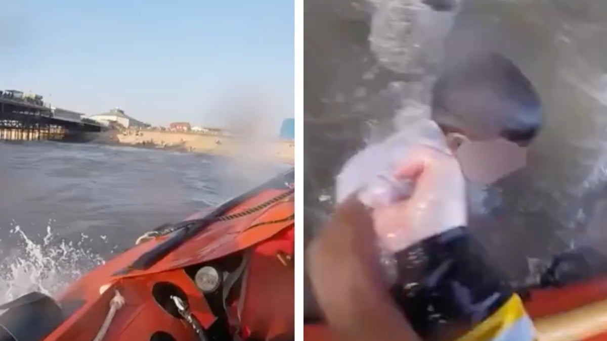VIDEO “¡Los niños estaban atrapados!“ Los rescatan bajo un muelle mientras olas los golpean