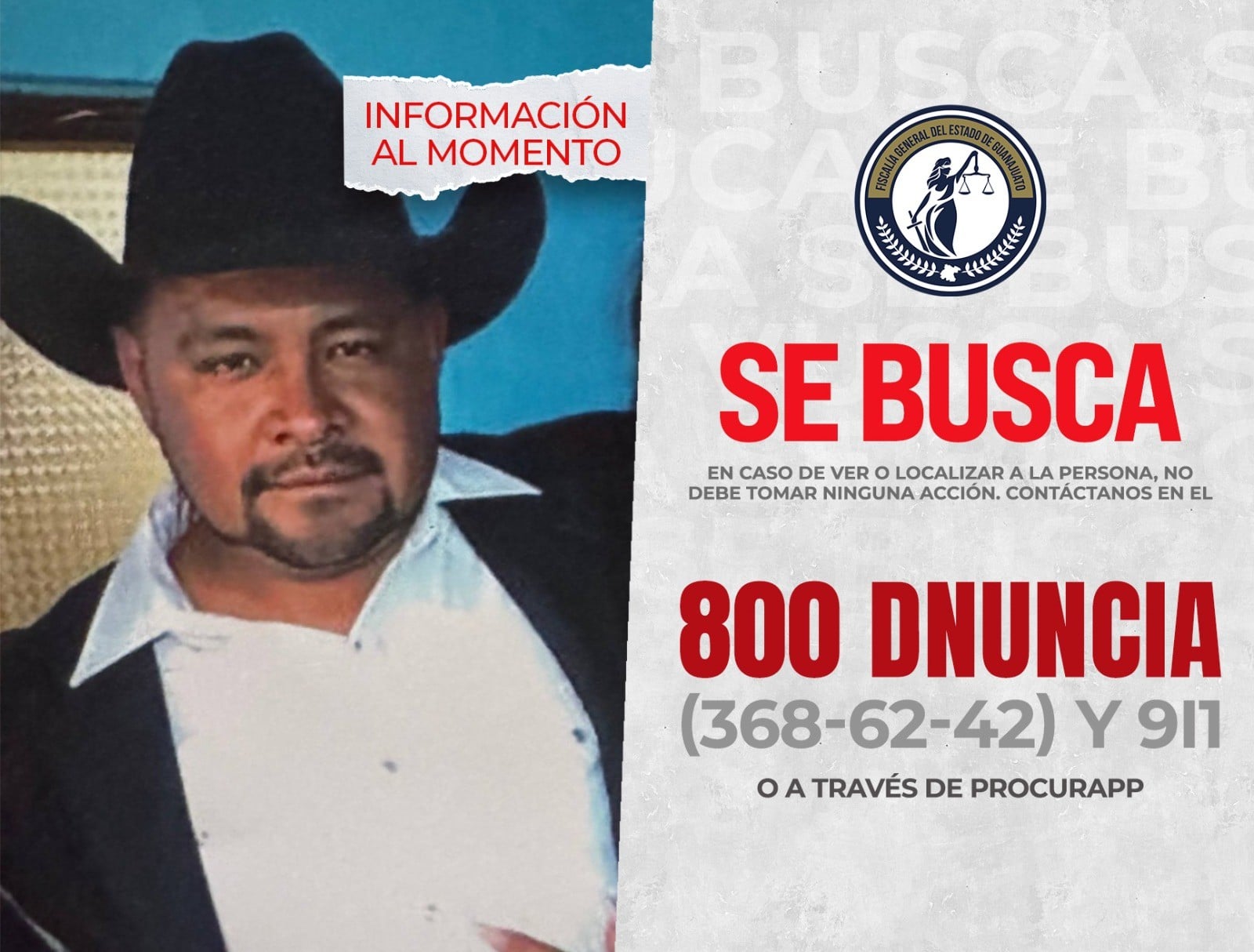 Busca la fiscalía a Eliborio, presunto feminicida de Dolores Hidalgo
