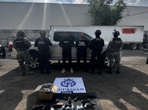 Detienen a dos hombres y aseguran armas y droga tras operativo de las FSPE